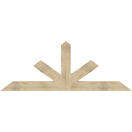 Ekena Millwork Saratoga Rough Sawn Timber Gable Bracket, Douglas Fir, 84"W x 31"H x 4"D x 6"F, 9/12 Pitch GBW084X31X0406SAR00RDF